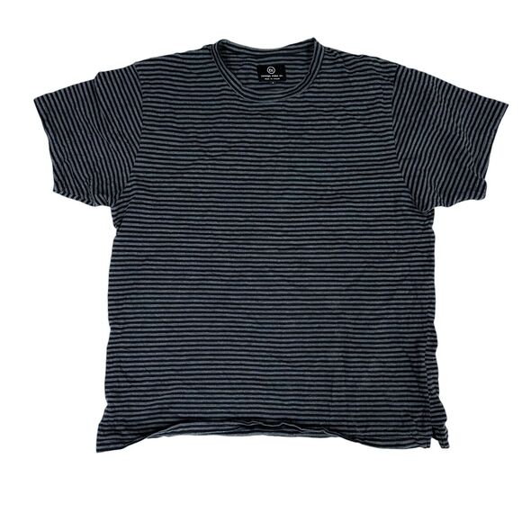 Foreign‎ Rider Co. Gray Striped Tee Shirt T-Shirt Size 4 Made in Canada Casual - Picture 1 of 8